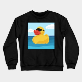 Yellow Rubber Duck in Sunglasses Crewneck Sweatshirt